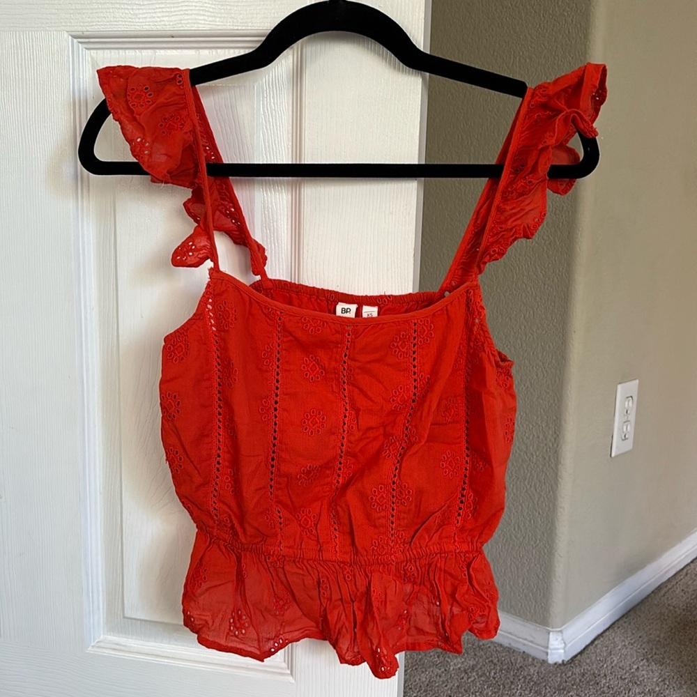 BP Red Eyelet Tank Top